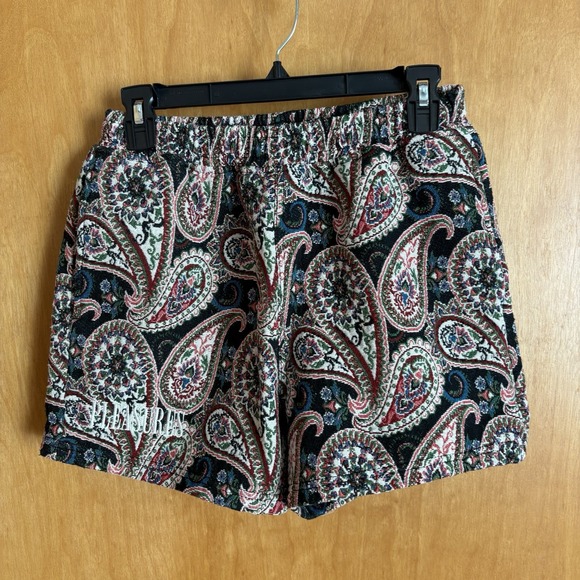 Revolve Pleasures Now Men's Floral Woven Tapestry Shorts Size Small Paisley - Picture 1 of 10